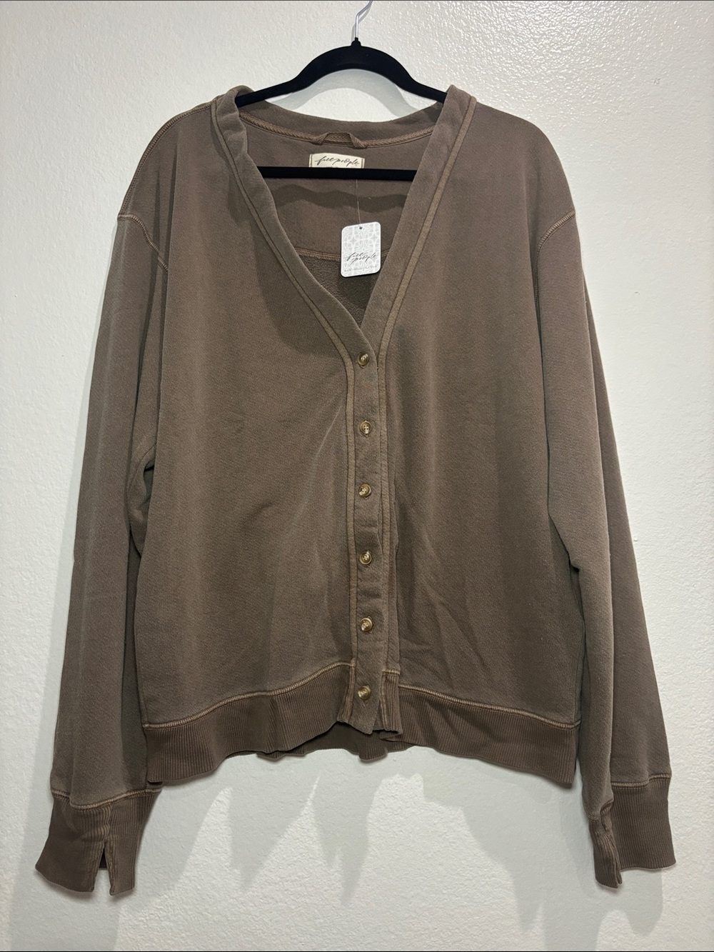 free people take it easy cardigan brown NWT - Picture 4 of 8